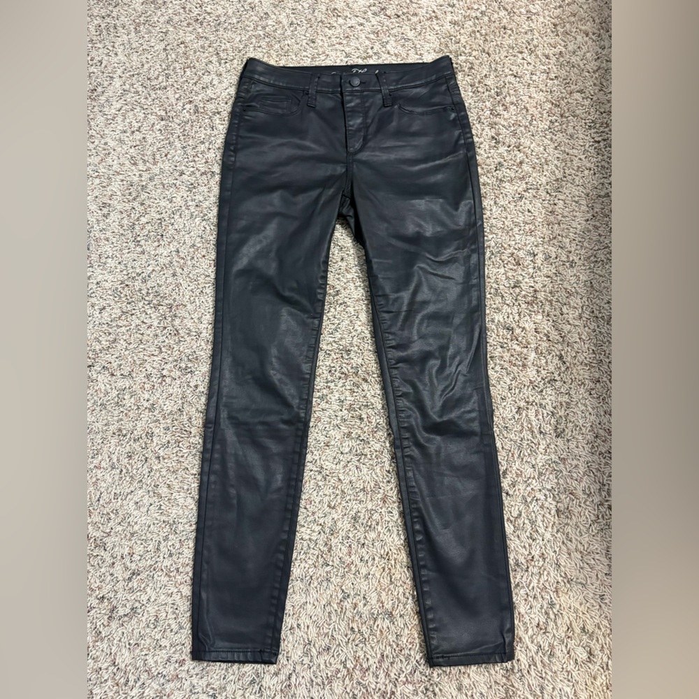 Universal Thread Faux Leather Black Skinny Jeans Size 4/27.